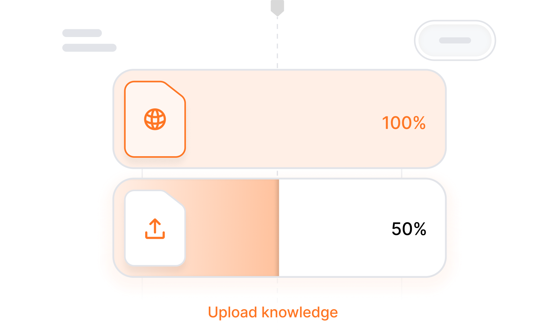 Upload PDFs and website URLs to train your chatbot with your specific business knowledge.